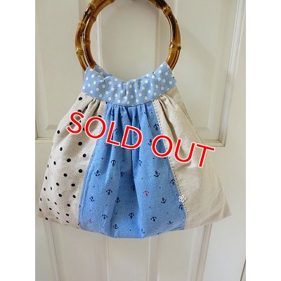 画像7: バンブー持ち手　布パッチバッグ