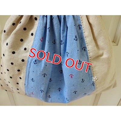 画像8: バンブー持ち手　布パッチバッグ