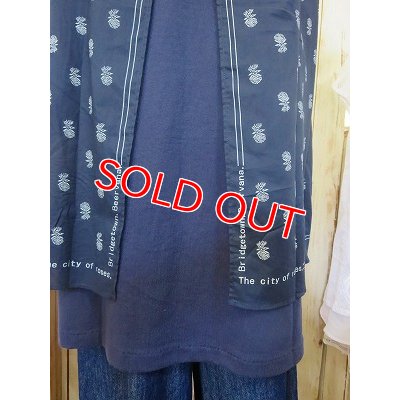 画像7: ポートランド　後身頃ハンカチプリント　ワンピース　ネイビー