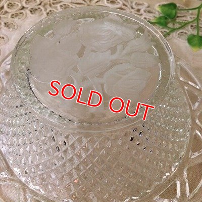 画像10: ヴィンテージ　ローズエンボス　ガラスボウル