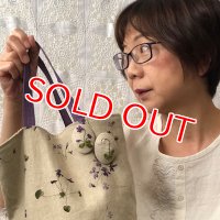 飯塚礼子さんWS9/22(土) スミレ&スズラン刺繍ブローチ付きリバーシブルバッグ
