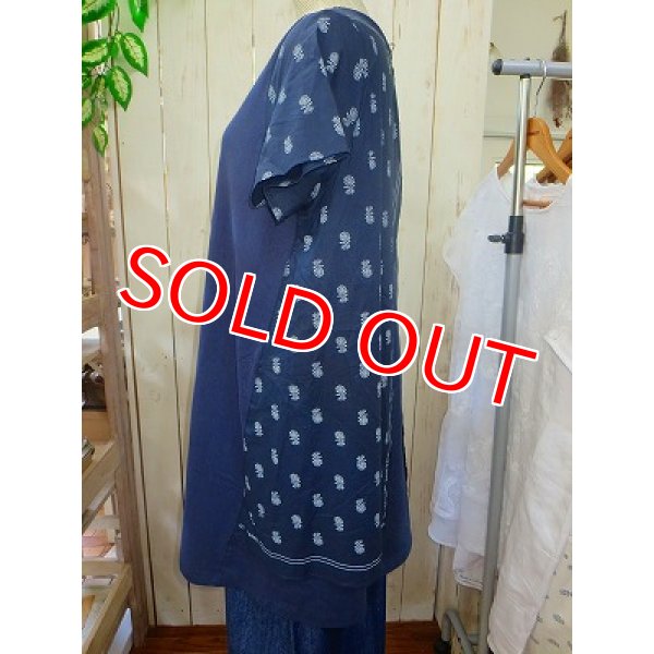 画像3: ポートランド　後身頃ハンカチプリント　ワンピース　ネイビー (3)