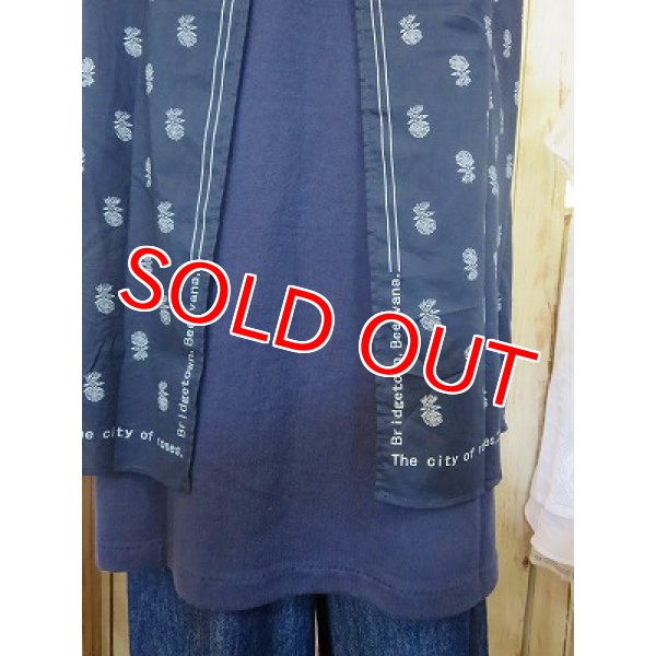 画像7: ポートランド　後身頃ハンカチプリント　ワンピース　ネイビー (7)