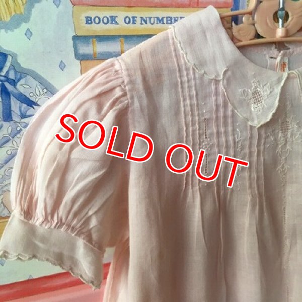 画像4: ヴィンテージ　ピンクベビードレス　ハンガー付き (4)