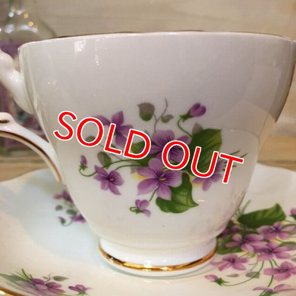 画像3: アンティーク カップ&ソーサー　すみれ (3)