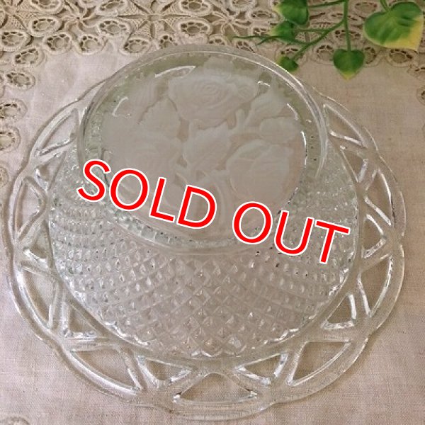 画像7: ヴィンテージ　ローズエンボス　ガラスボウル (7)